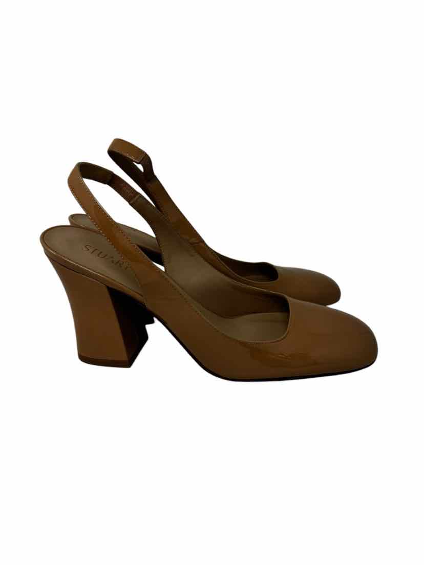 Shoe Size 8 Stuart Weitzman Tan PATENT Pumps