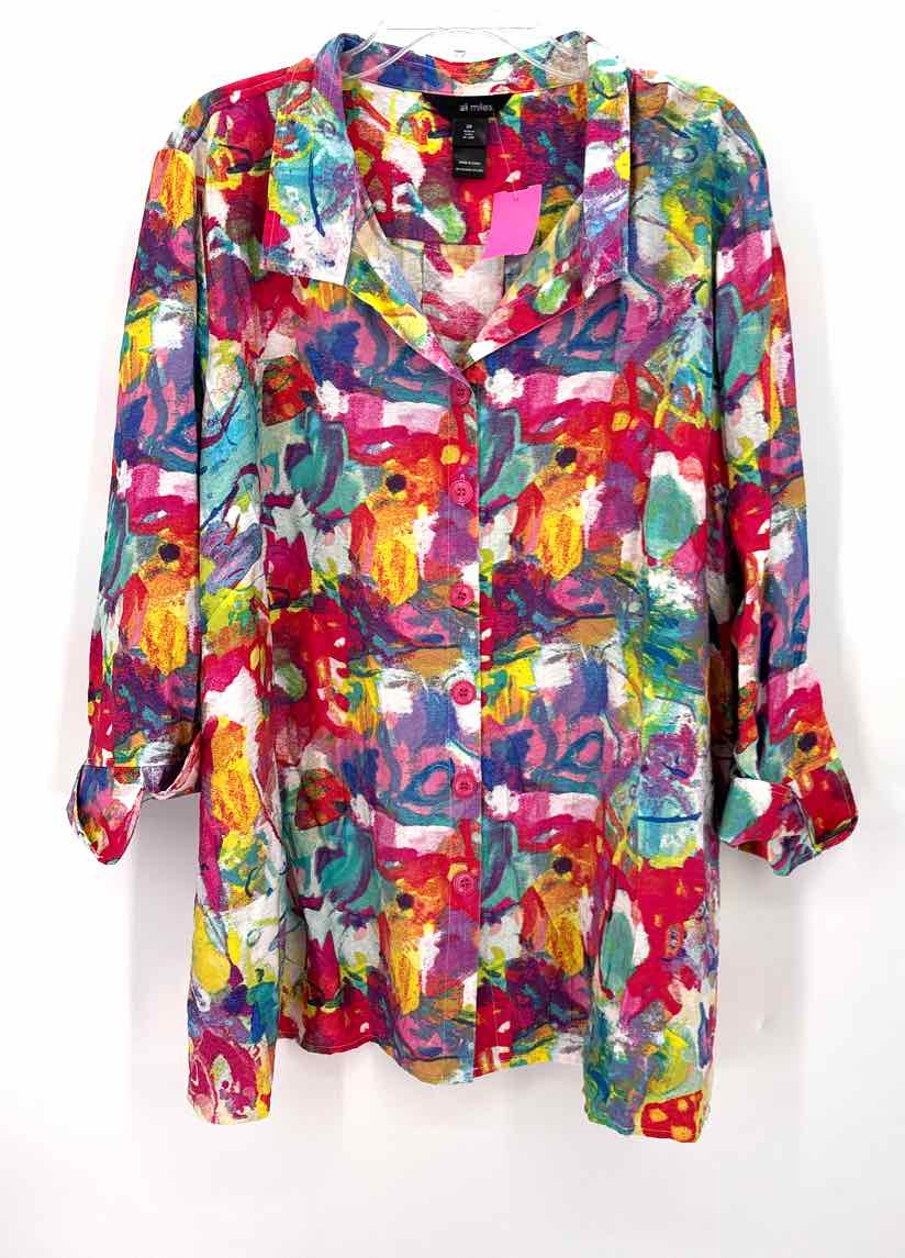 Size 2X ALI MILES Multi-Color Shirt
