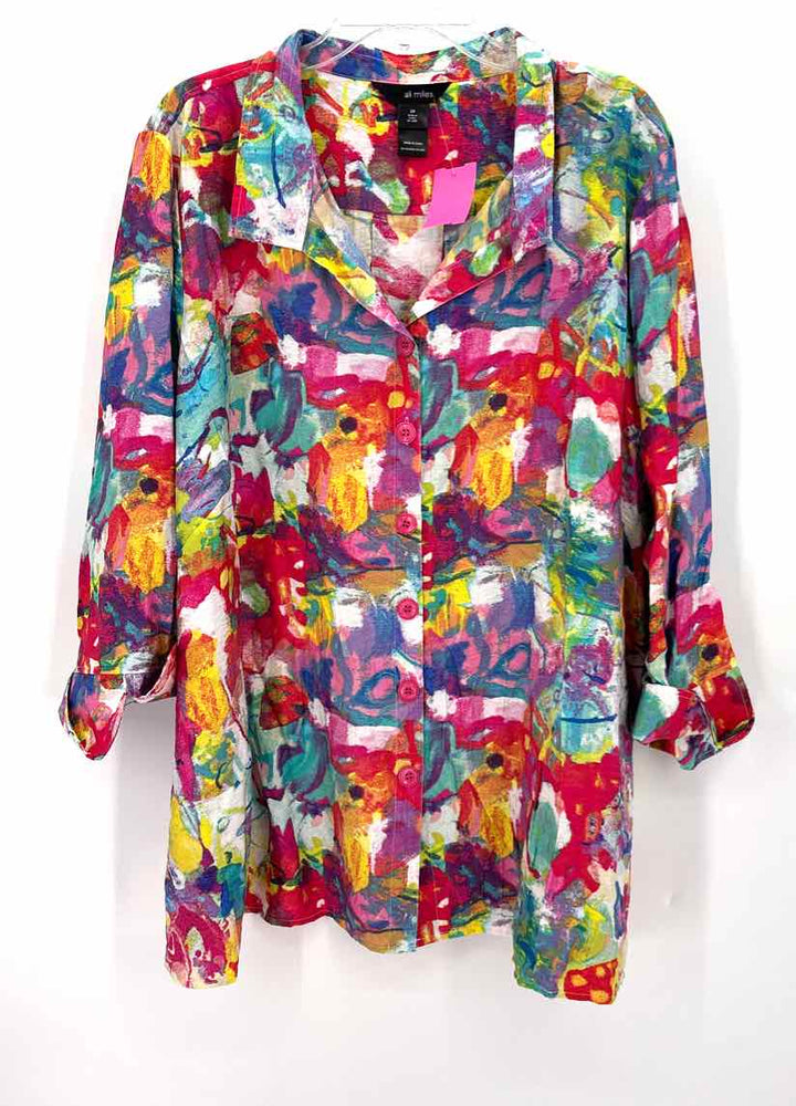 Size 2X ALI MILES Multi-Color Shirt