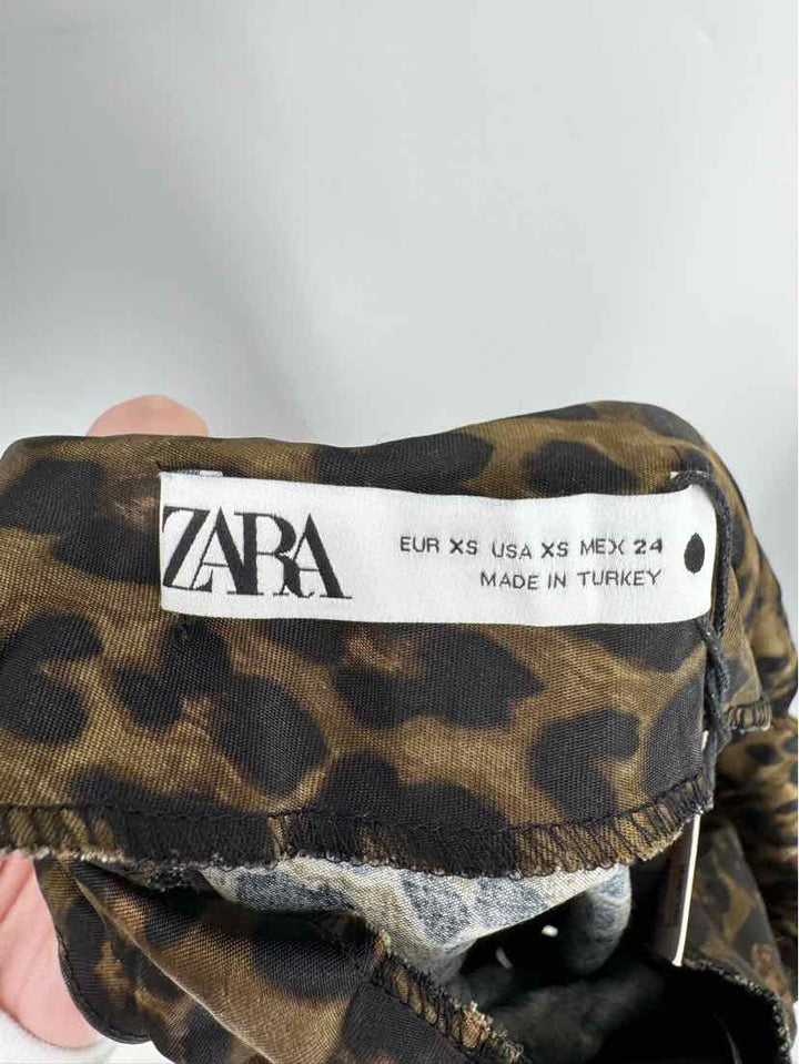 Size XS ZARA Tan Sateen Dress