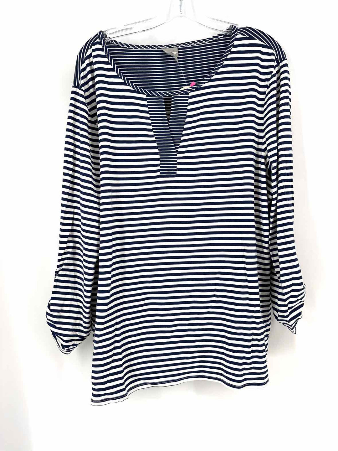 Size 2X Chico's Navy Print Shirt