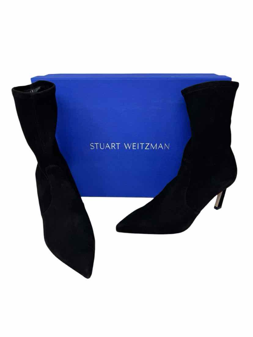 Shoe Size 9.5 Stuart Weitzman Black Suede Suede Boots