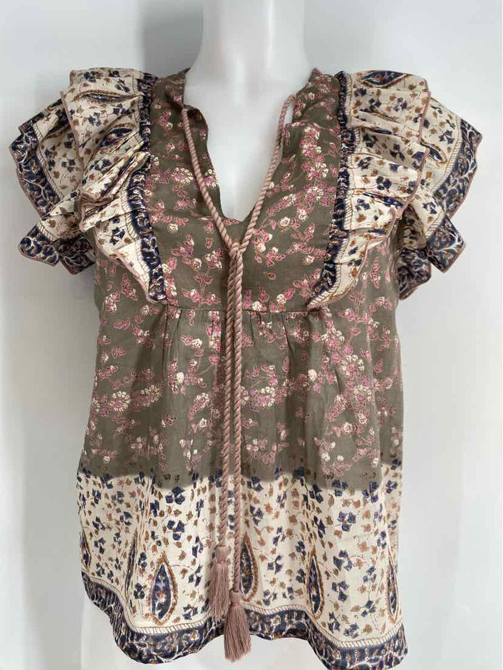 Size S Green Print Shirt