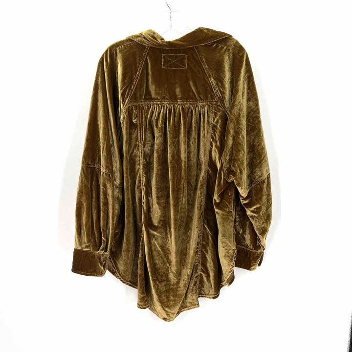 Size L WE THE FREE Gold Velvet Shirt
