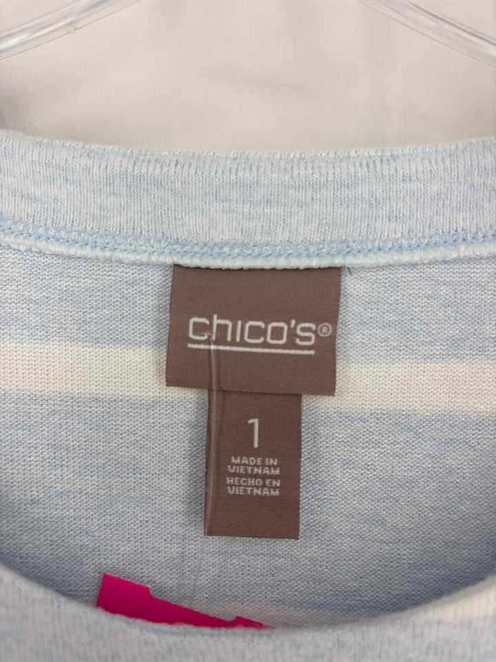 Size M Chico's Blue Print Sweater