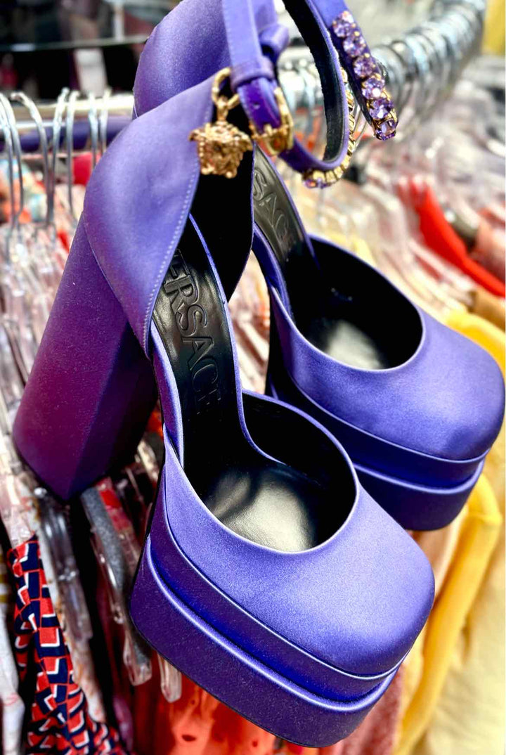 Shoe Size 39.5 Versace Purple Luxury - Pumps