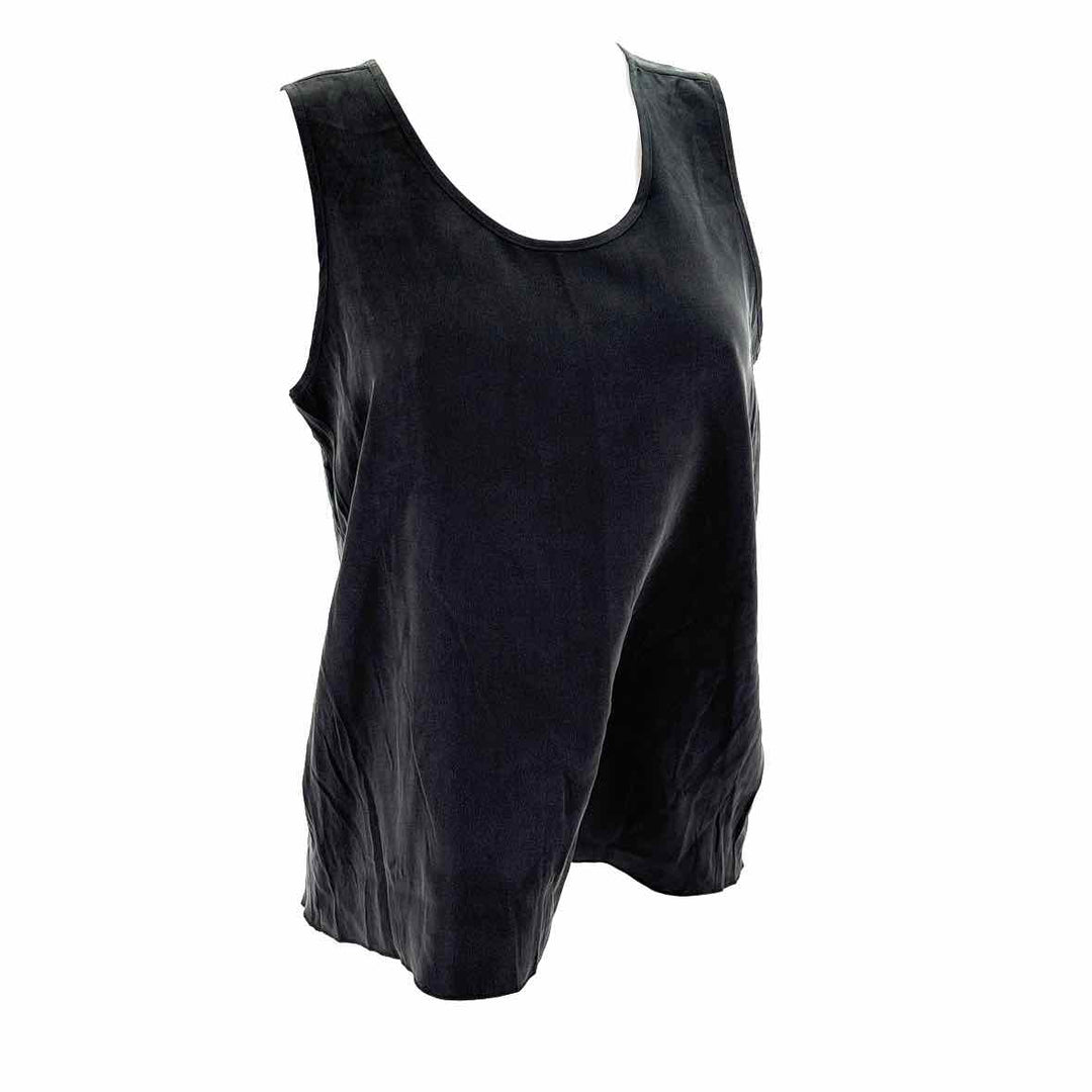 Size M QUINCE Black Silk Shirt