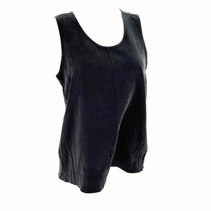 Size M QUINCE Black Silk Shirt