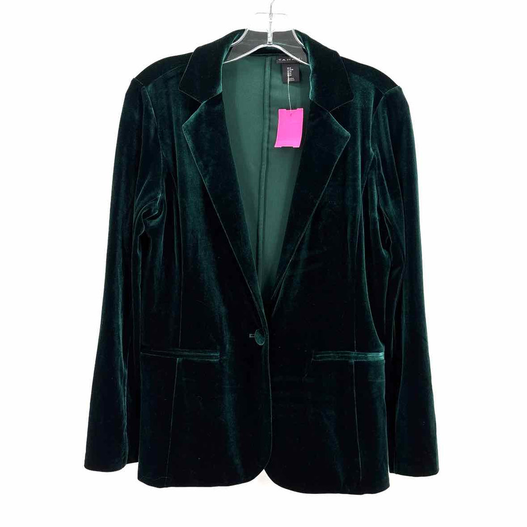Size M TAHARI Green Velour Blazer