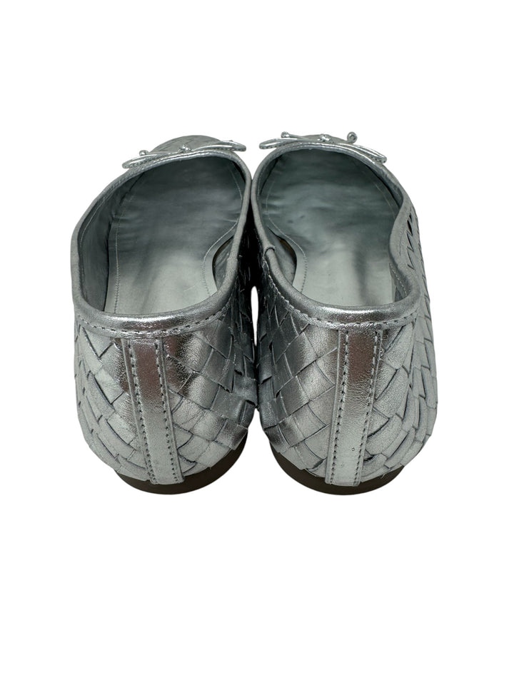 Shoe Size 10 SCHUTZ Silver Leather Flats