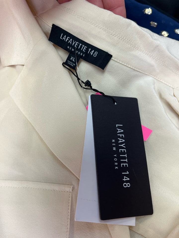 Size XL LAFAYETTE Ivory Silk Shirt