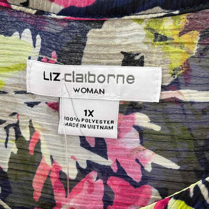 Size 1X LIZ CLAIBORNE Multi-Color Shirt