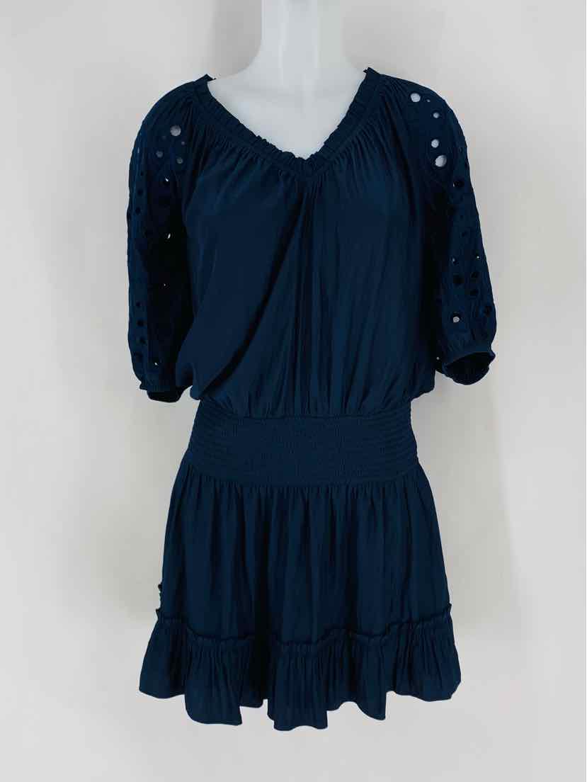 Size L Ramy Brook Navy Sateen Dress