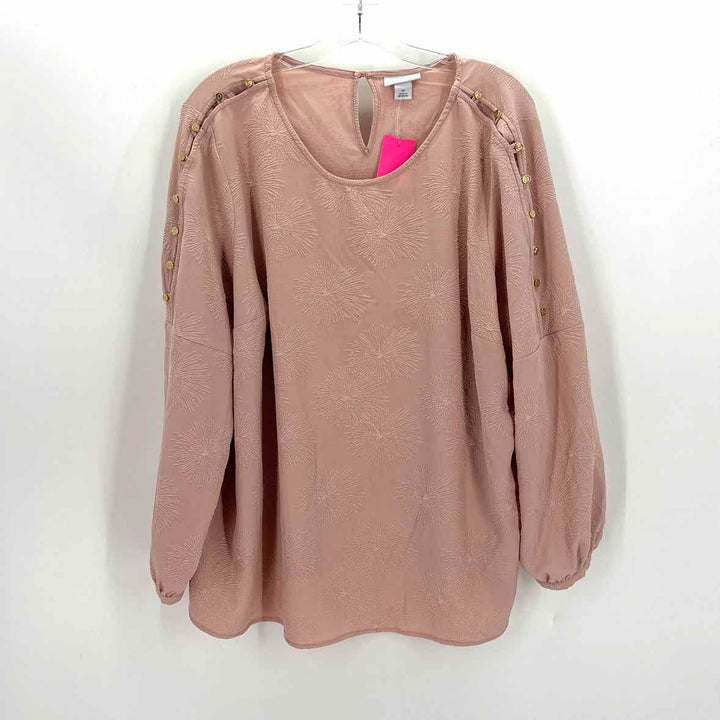 Size 1X LIZ CLAIBORNE Pink Shirt