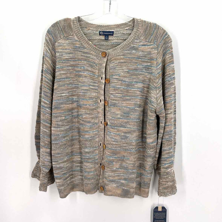Size L DEMOCRACY Multi-Color Knit Cardigan