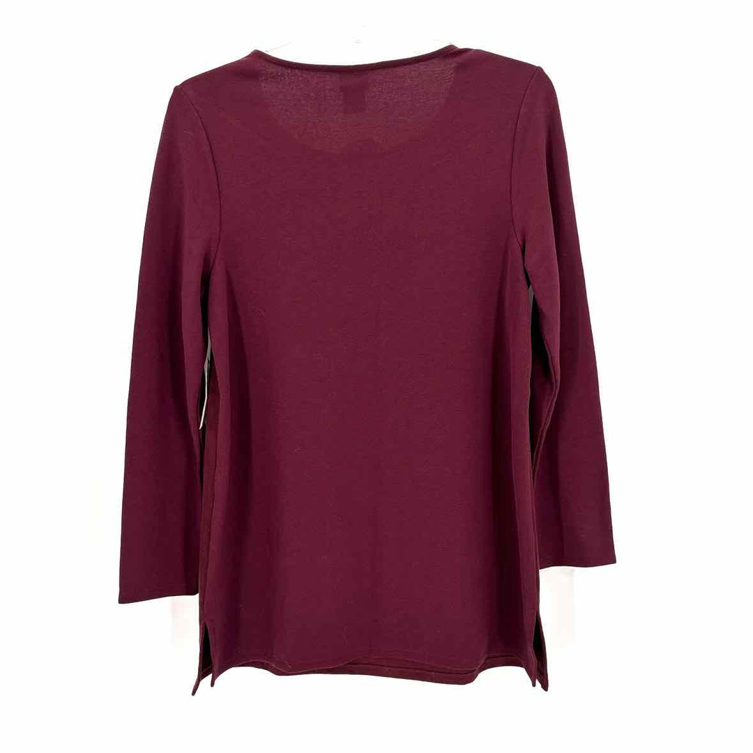 Size S Chico's Burgundy Suede Knit Shirt