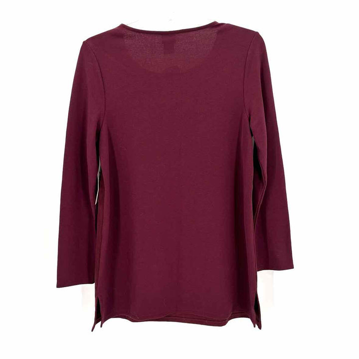 Size S Chico's Burgundy Suede Knit Shirt