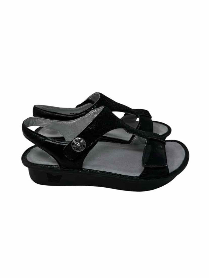Shoe Size 39 ALLEGRIA Black Leather Sandals