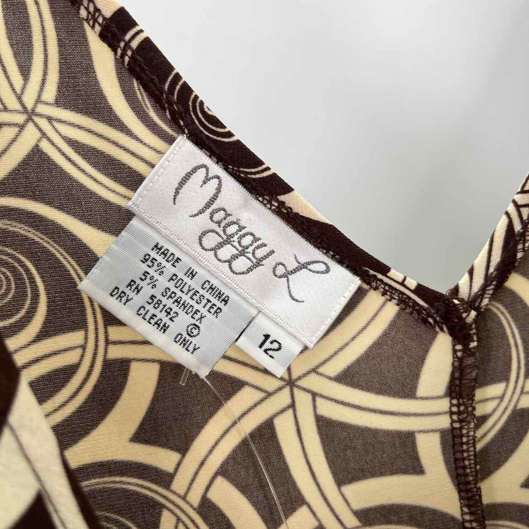 Size L Brown Print Dress