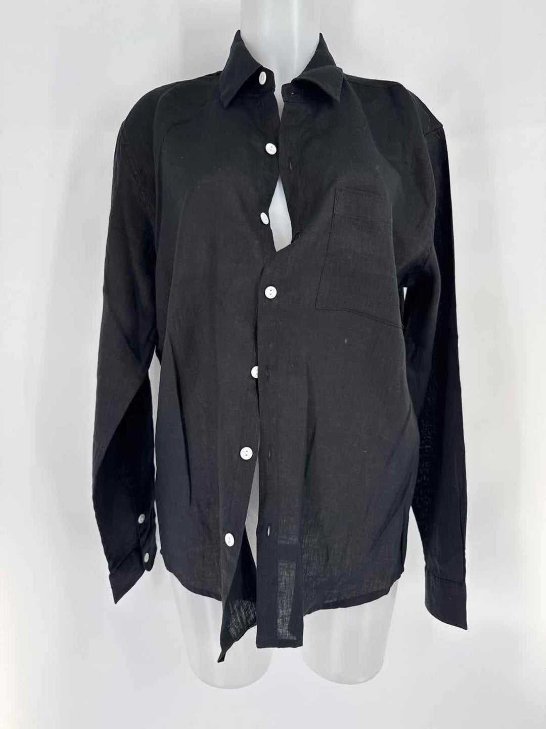 Size L Black Linen Shirt