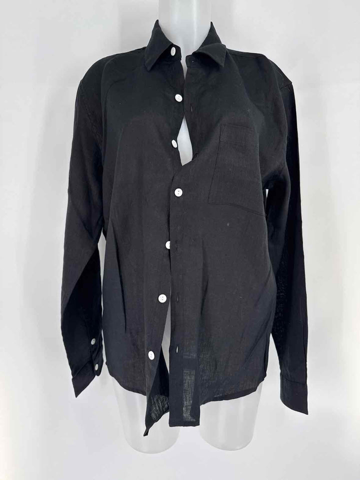 Size L Black Linen Shirt