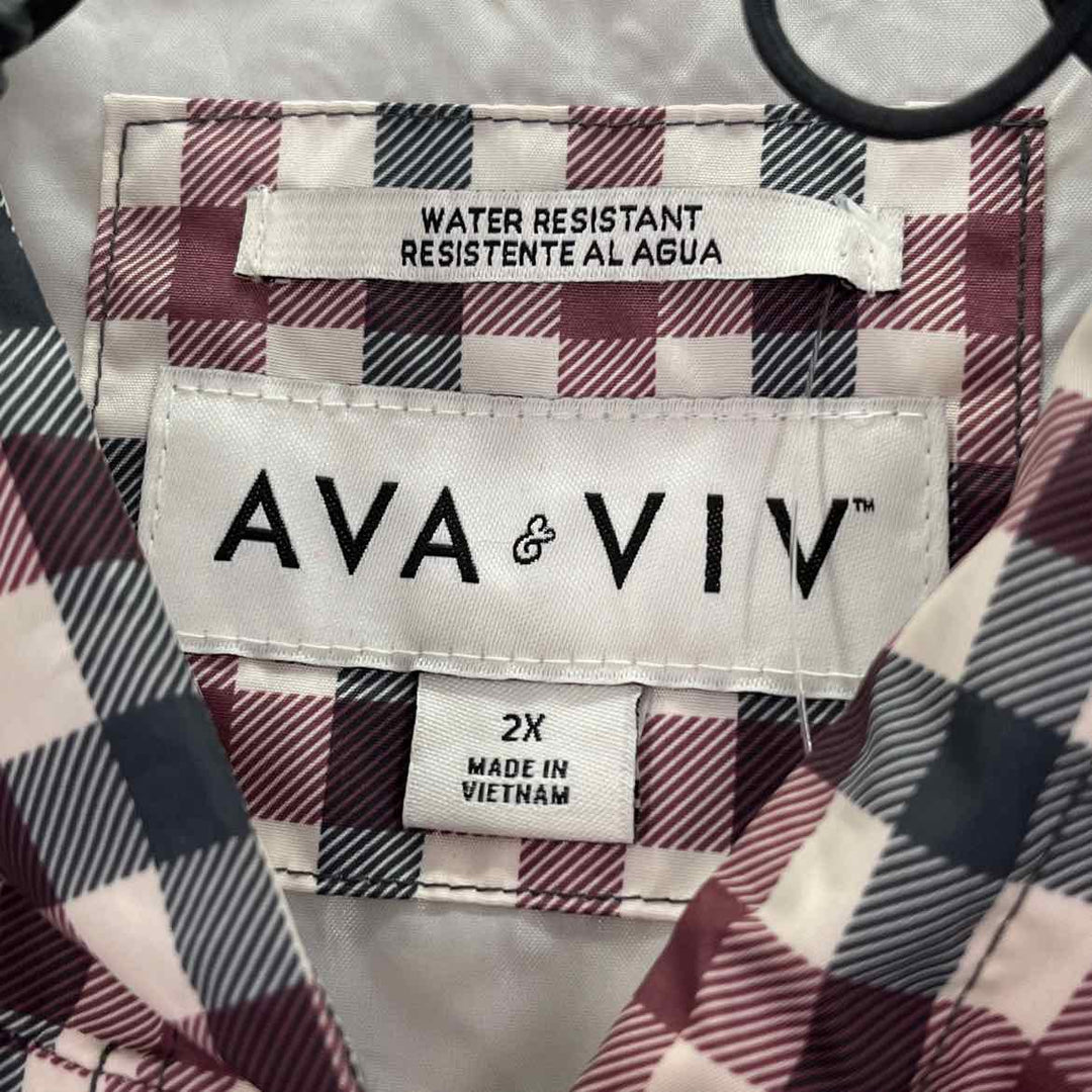 Size 2X AVA &amp; VIV Red Print Jacket
