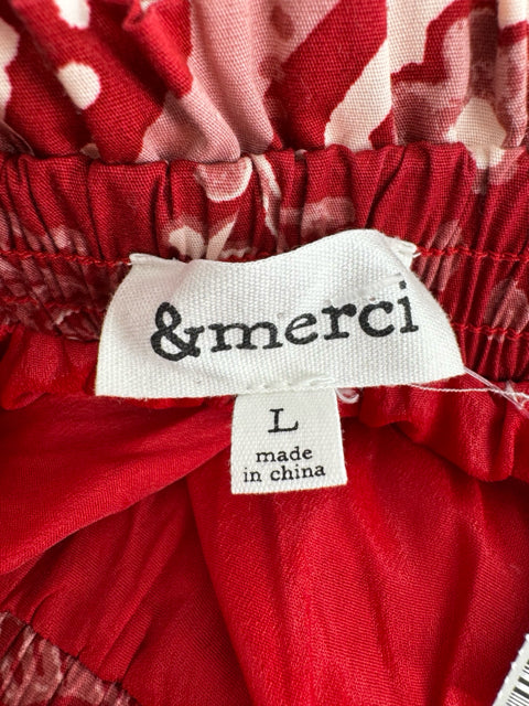 Size L Red Print Skirt