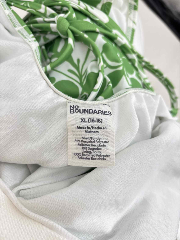 Size XL NO BOUNDRIES Green Print Swimsuit
