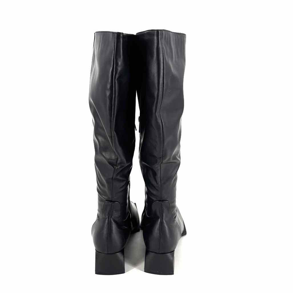 Shoe Size 9 Black Faux Leather Boots