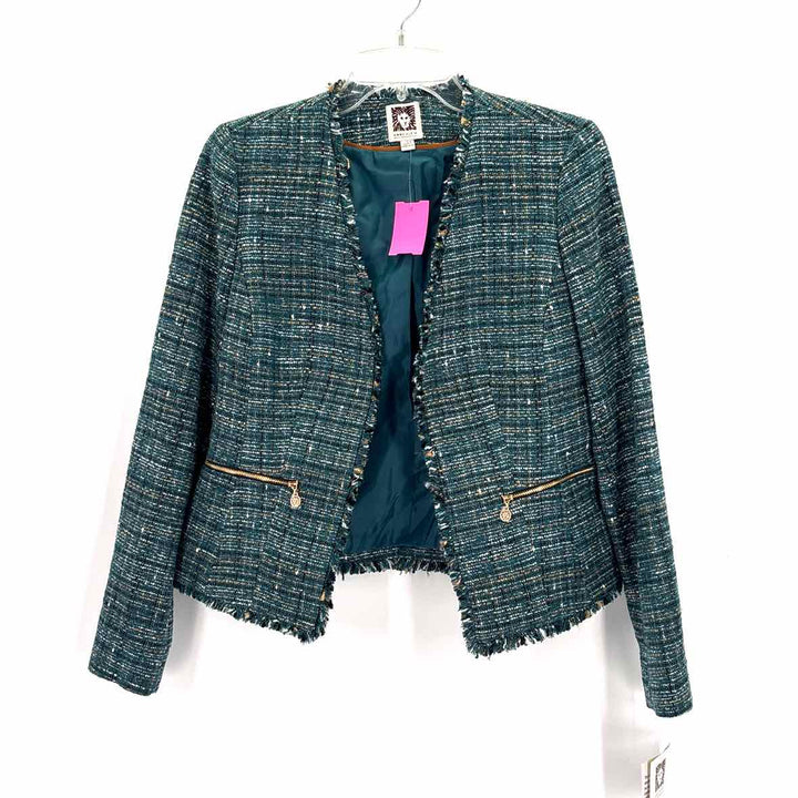 Size 4 Anne Klein Green Tweed Sweater