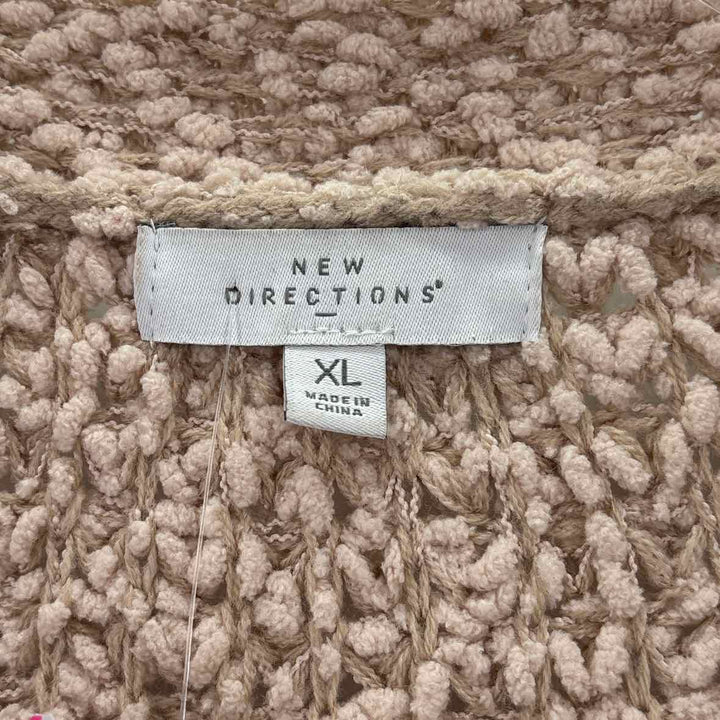Size XL NEW DIRECTION Beige Knit Cardigan