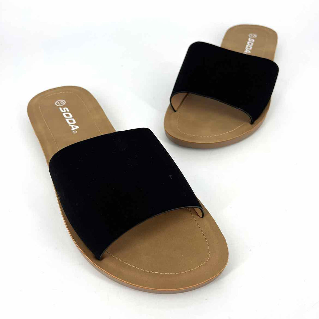 Shoe Size 10 SODA Black Sandals