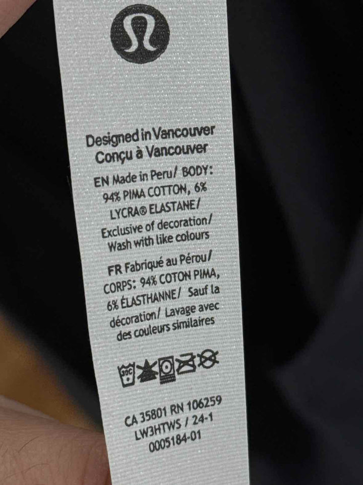 Size 4 Lululemon Black Shirt