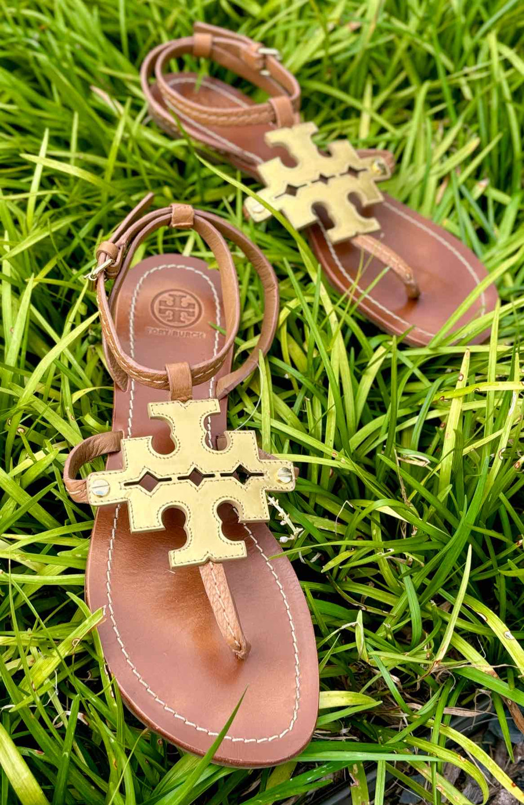 Shoe Size 8.5 Tory Burch Gold Leather Sandals
