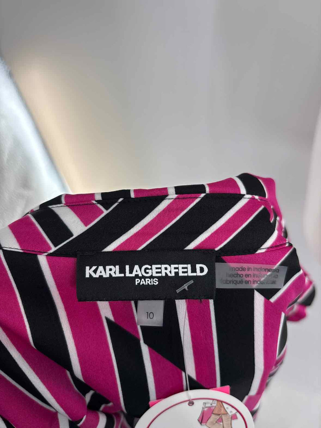 Size 10 KARL LAGERFELD Multi-Color Dress