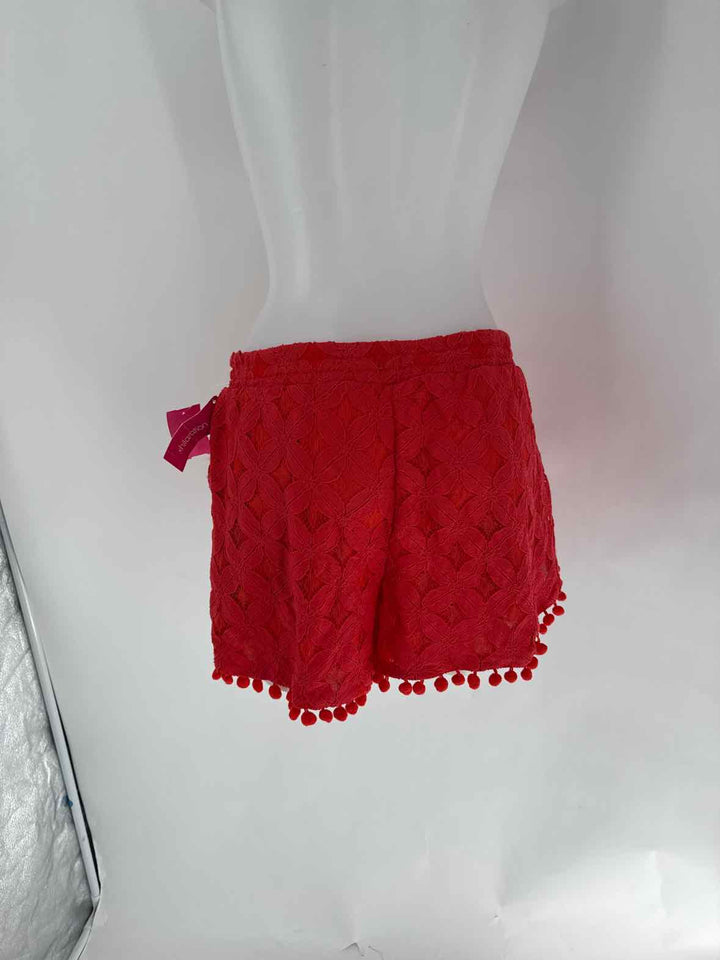Size L XHILARATION Red Lace Shorts