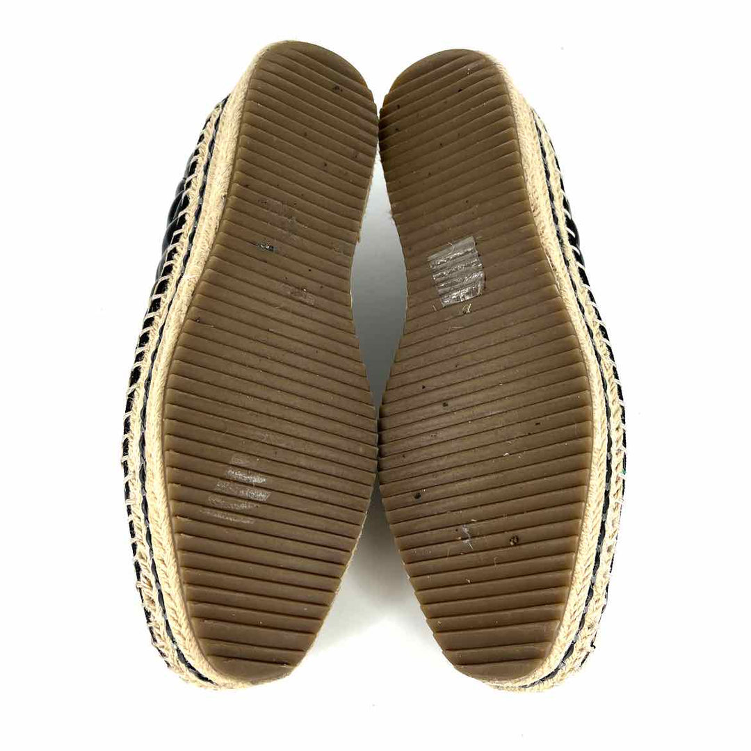 Shoe Size 7 KARL LAGERFELD Black Leather Quilted Flats