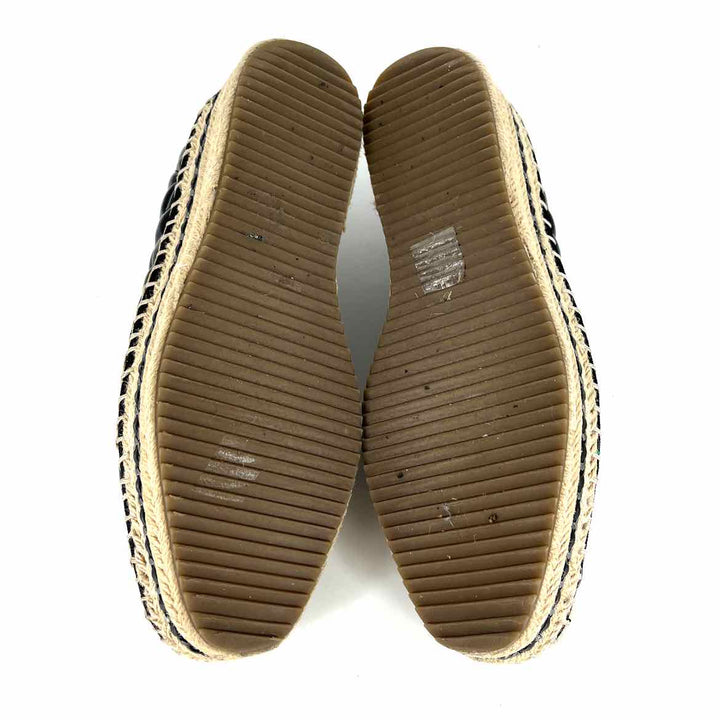 Shoe Size 7 KARL LAGERFELD Black Leather Quilted Flats