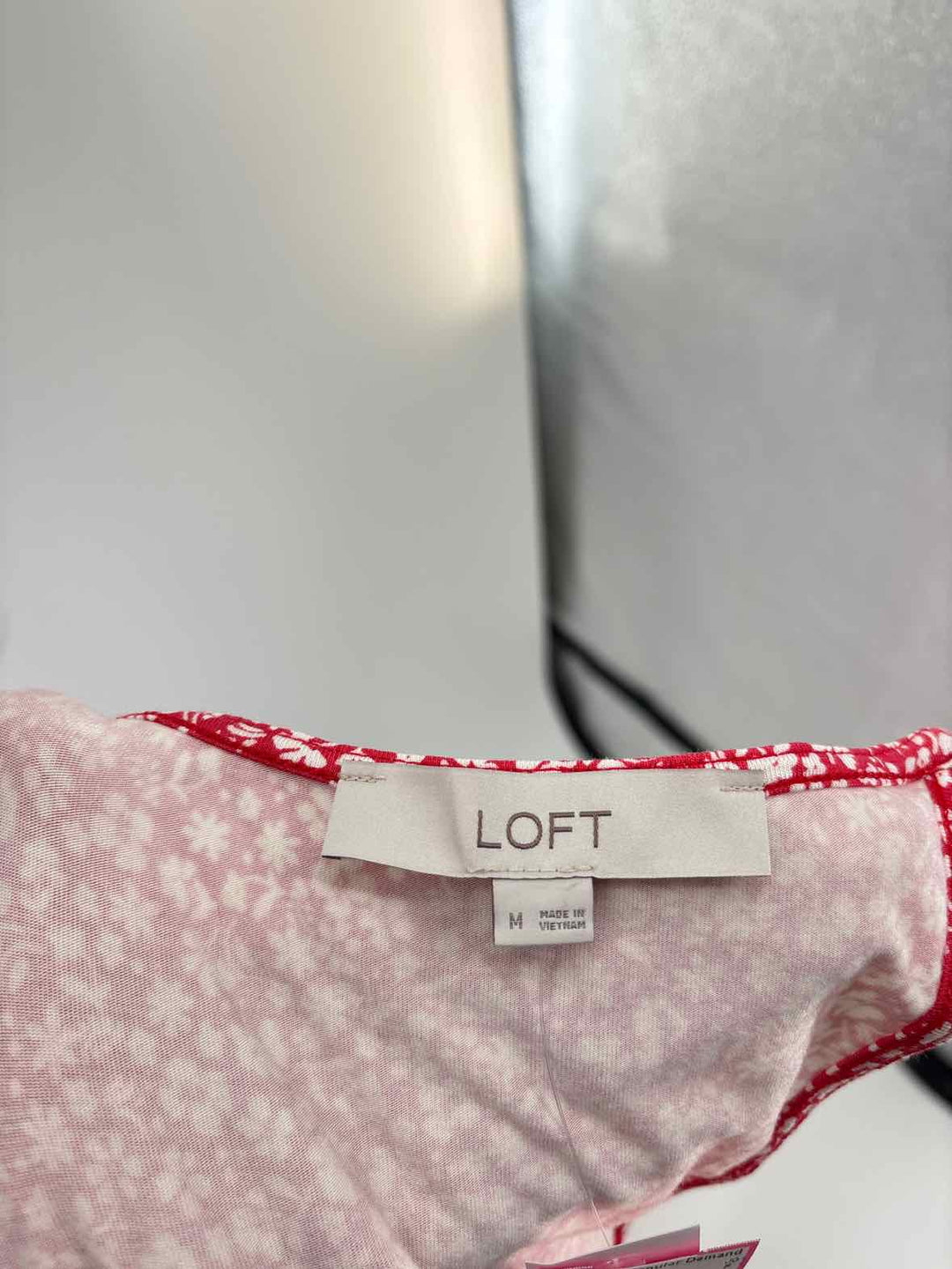 Size M LOFT Red Print Dress
