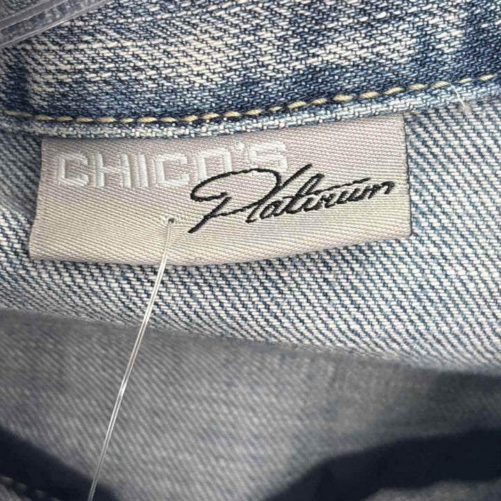 Size 1 Chico's Light Blue Denim Jacket