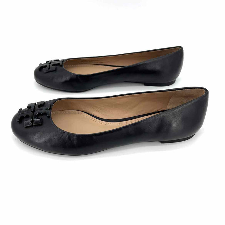Shoe Size 8 Tory Burch Black Leather Flats