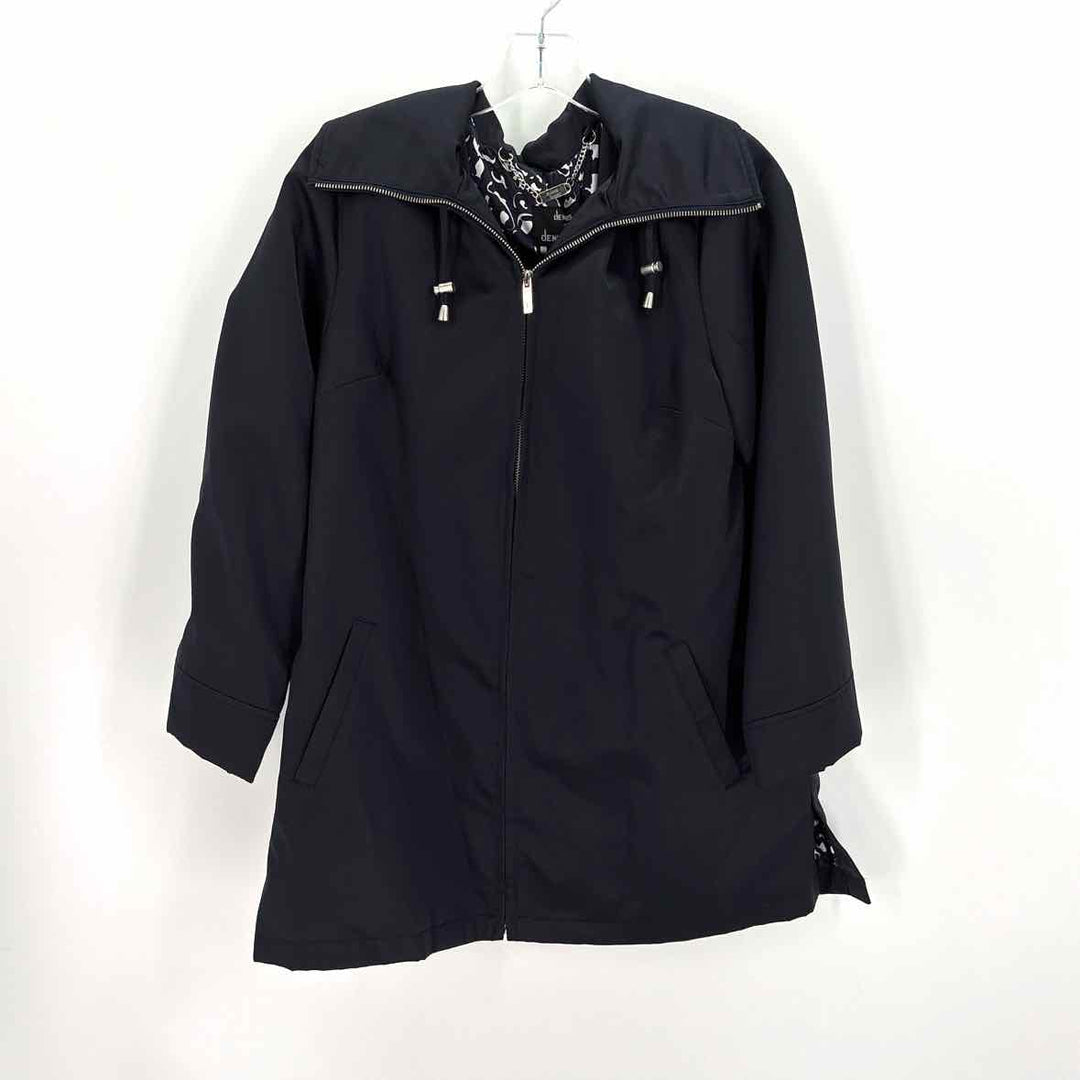 Size S DENNIS BASSO Navy Sateen Jacket