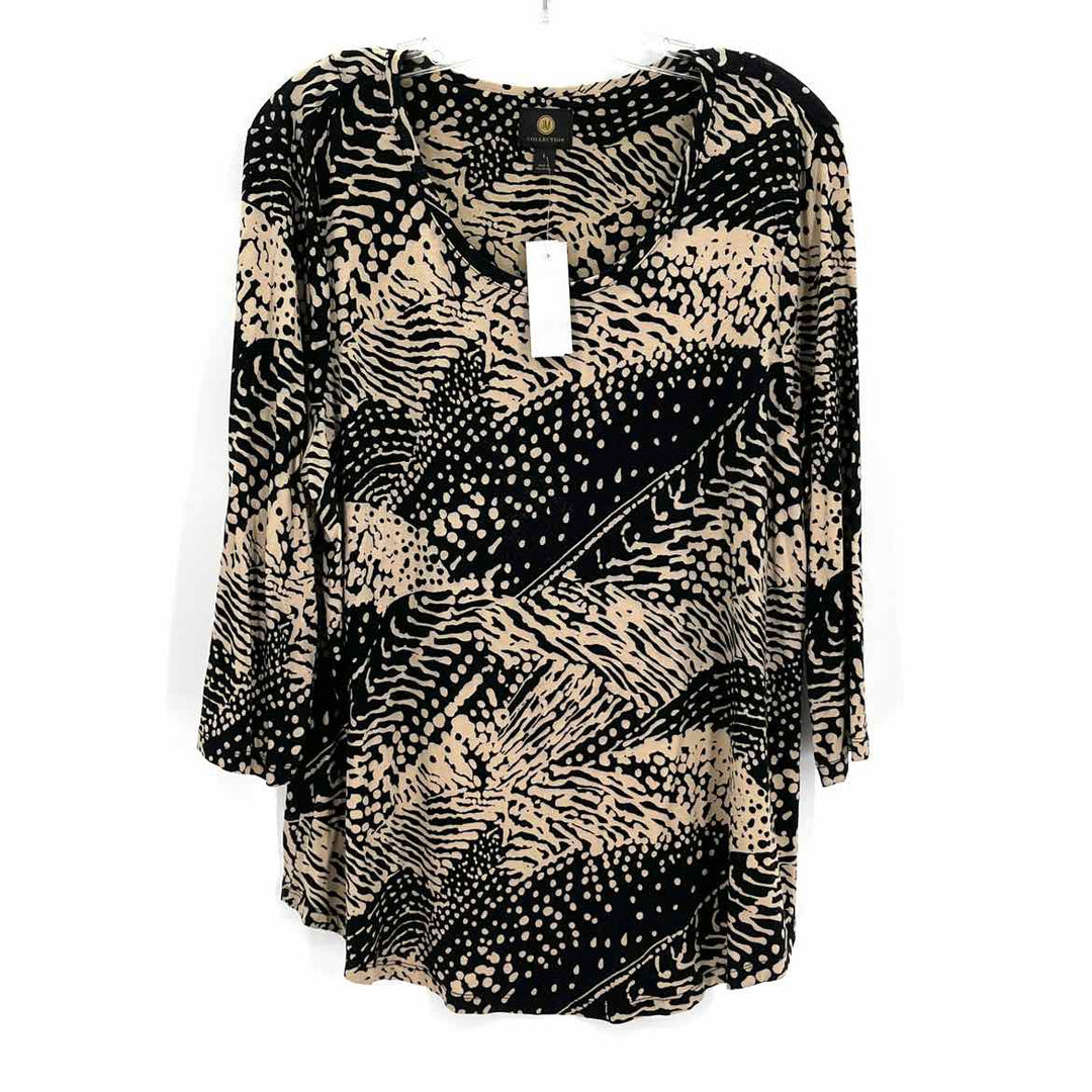 Size L JM COLLECTION Black Shirt