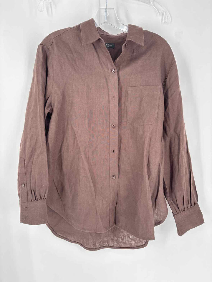 Size M RAG & BONE Brown Linen Luxury - Shirt