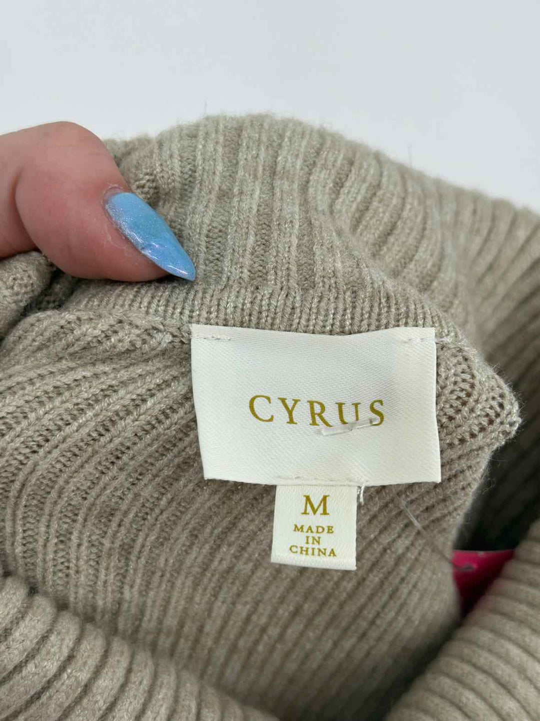Size M CYRUS Tan Knit Sweater