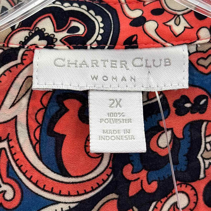 Size 2X CHARTER CLUB Peach Shirt