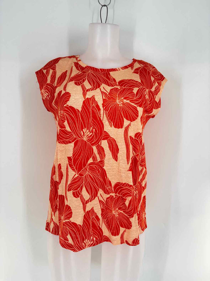 Size S TAHARI ORANGE PRINT Shirt