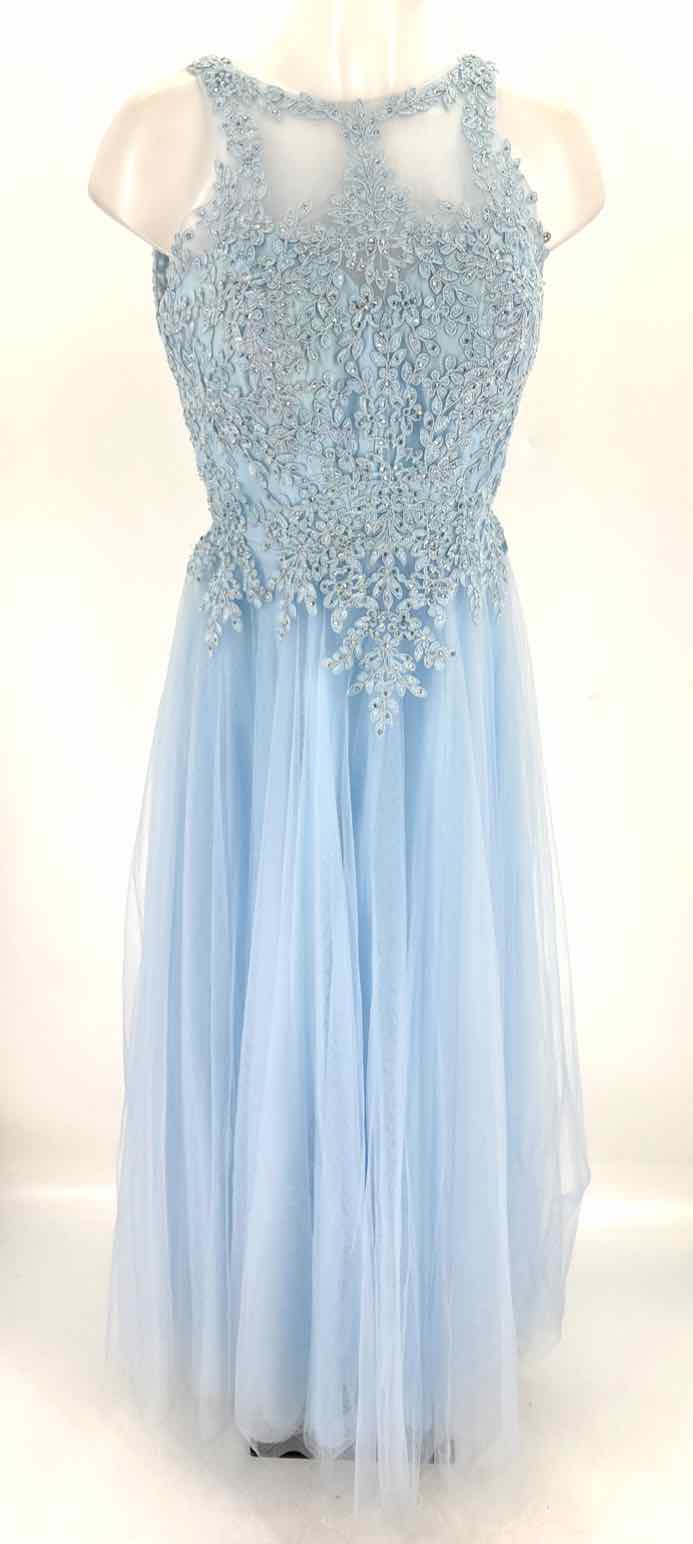Size M Light Blue Tulle Lace Dress