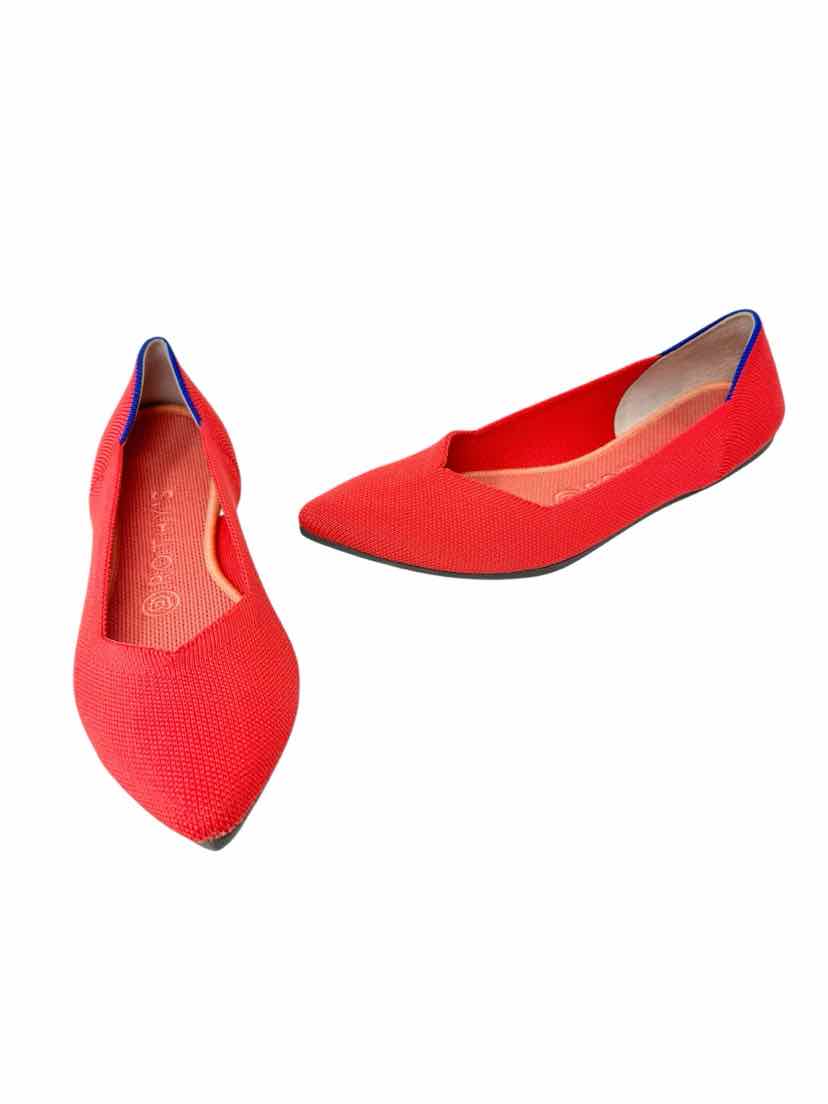 Shoe Size 7.5 ROTHY'S Orange Knit Flats