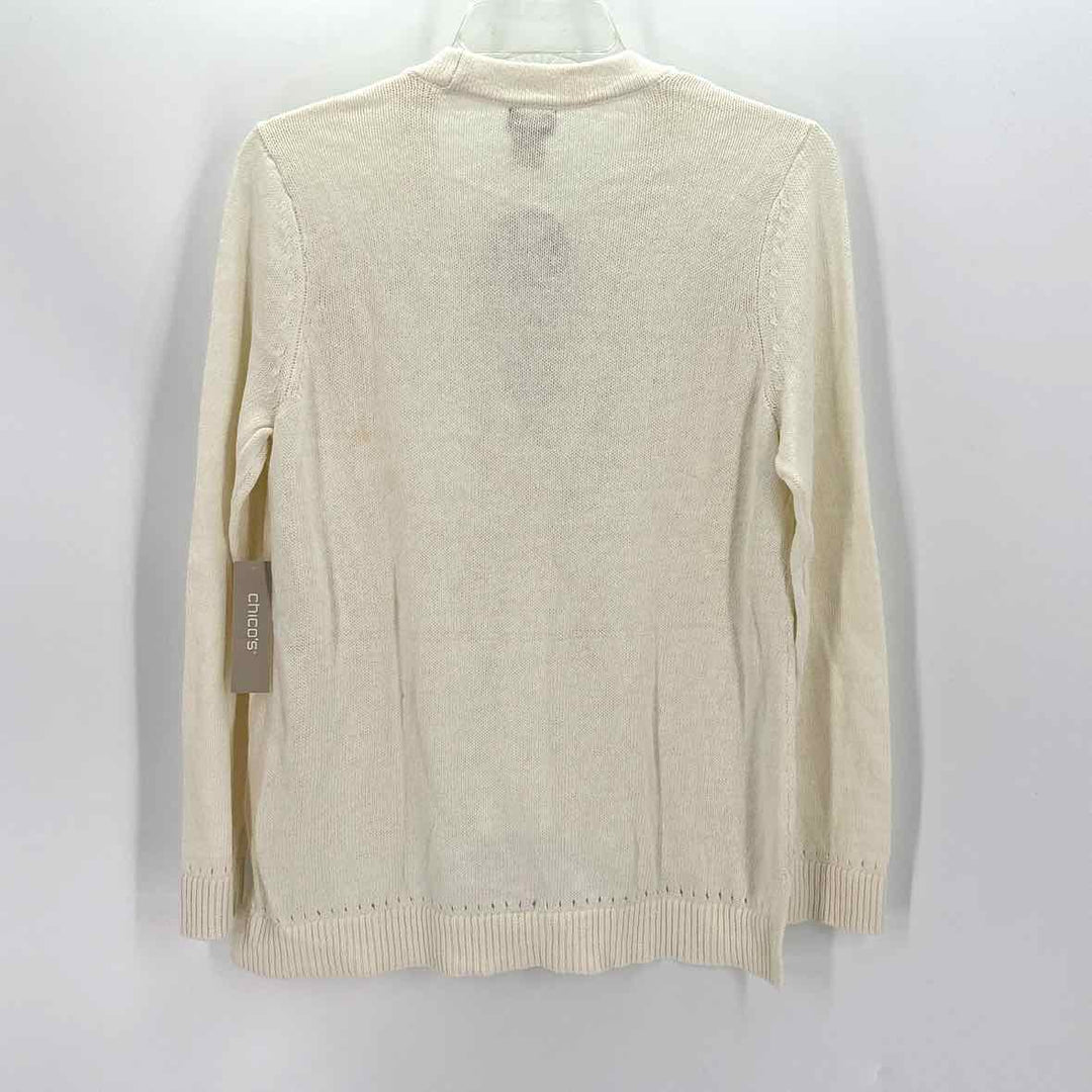 Size M Chico's Cream Knit Cardigan